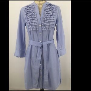 Trulli  Size 8 Mini Shirt Dress With Ruffles